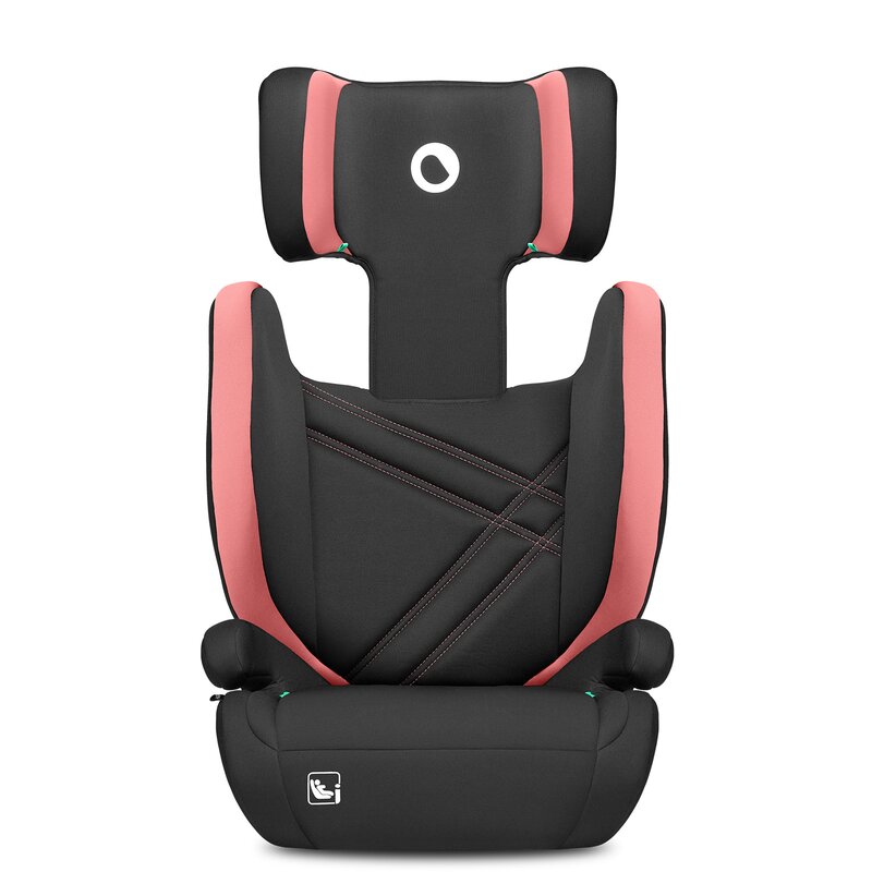 Scaun auto, Lionelo, Hugo i-Size, Universal, Orientare in directia sensului de mers, Reglabil, Conform standardului de securitate R129, 100-150 cm, 4-12 ani, Roz