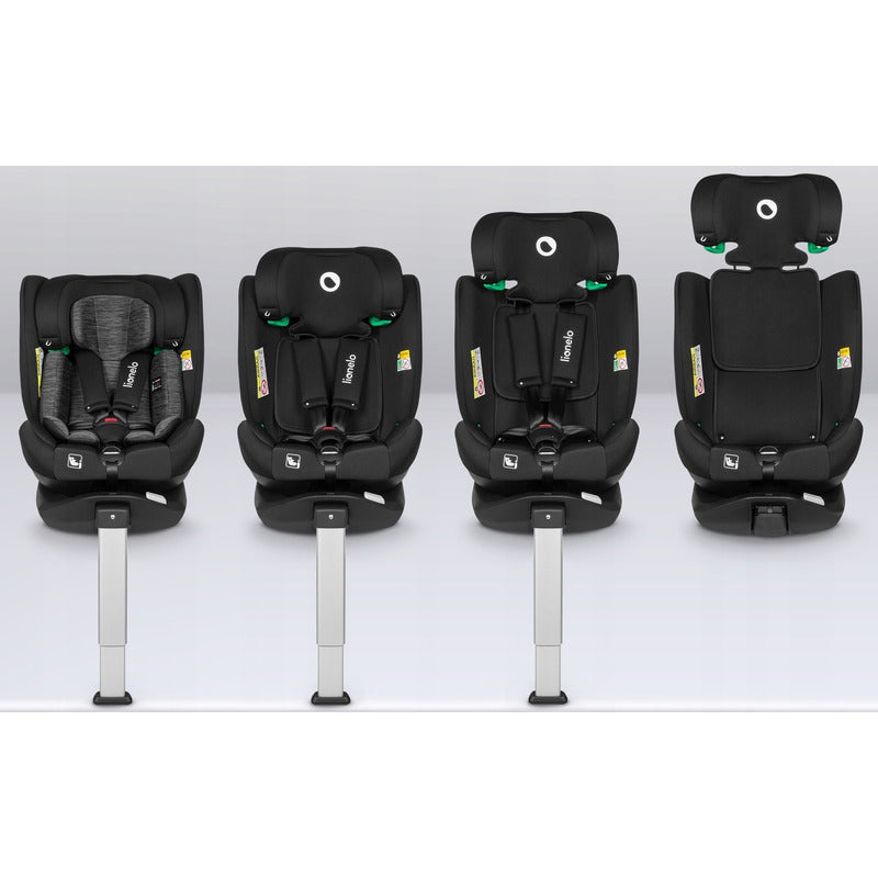Scaun auto, Lionelo, i-Size Braam, 0-36 Kg, 40-150 cm, Cu isofix si picior de fixare, Protectie laterala, Rotire 360 grade, Ajustare spatar in 5 pozitii, Tetiera reglabila in 14 trepte, Conform cu standardul european de securitate R129, Negru