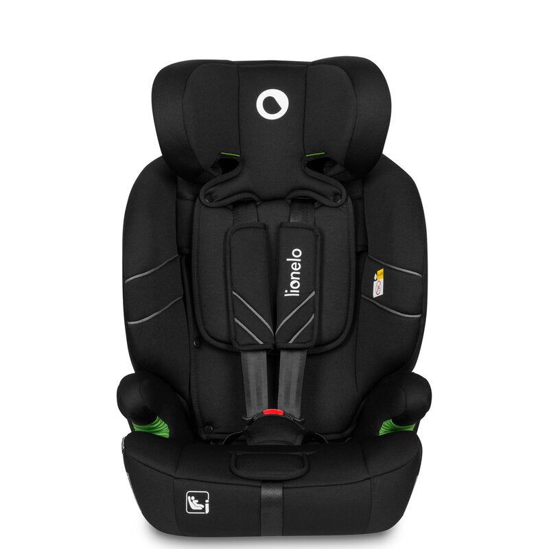 Scaun auto, Lionelo, Levi One i-Size, Universal, Instalare FWF, Cu tetiera reglabila in 10 pozitii, Cu spatar detasabil, 76-150 cm, Conform cu R129, Negru