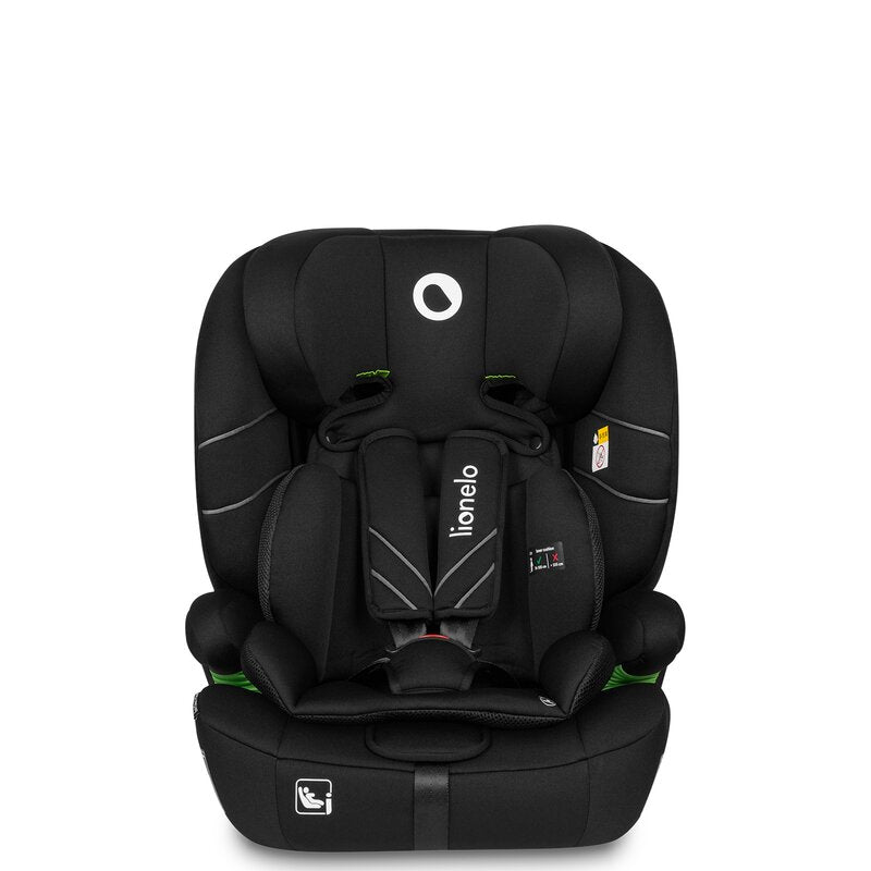 Scaun auto, Lionelo, Levi One i-Size, Universal, Instalare FWF, Cu tetiera reglabila in 10 pozitii, Cu spatar detasabil, 76-150 cm, Conform cu R129, Negru