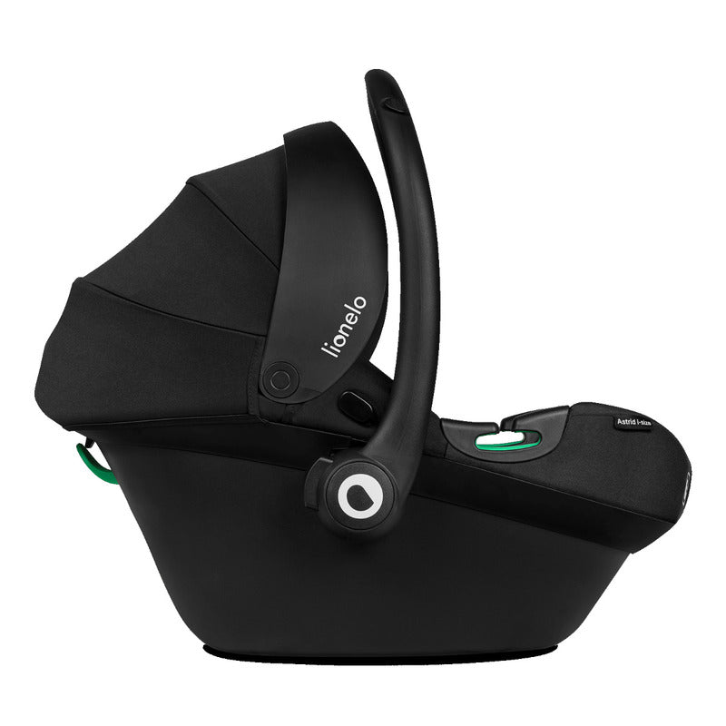 Scoica auto, Lionelo, i-Size Astrid, 0-13 Kg, 40-87 cm, Cu salteluta, Testat ADAC, Conform cu standardul european de securitate R129, Negru/Gri