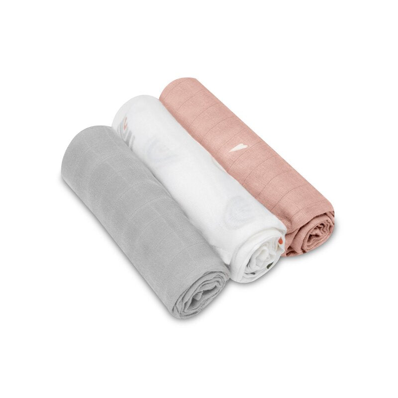 Set 3 museline, Lionelo, Bamboo, Multifunctionale, Din Bambus, 70x70 cm, Rainbow