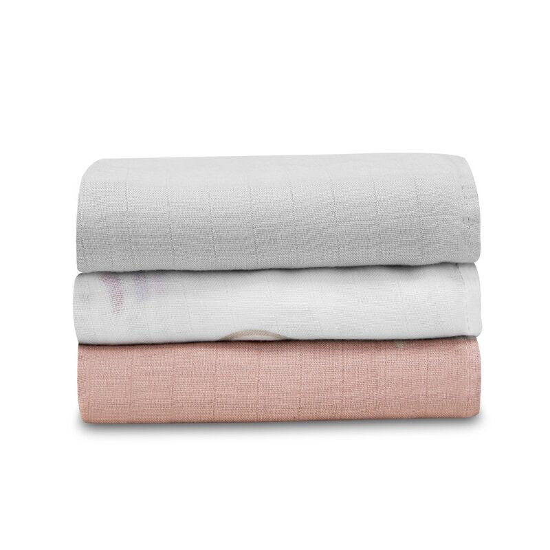 Set 3 museline, Lionelo, Bamboo, Multifunctionale, Din Bambus, 70x70 cm, Rainbow
