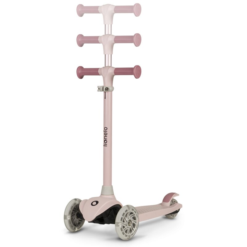 Trotineta, Lionelo, Jessy, Ultrapliabila, Pana la 50 Kg, Cu design ergonomic, Cu lumini LED, 56 x 26 x 67-82 cm, 3 ani+, Roz