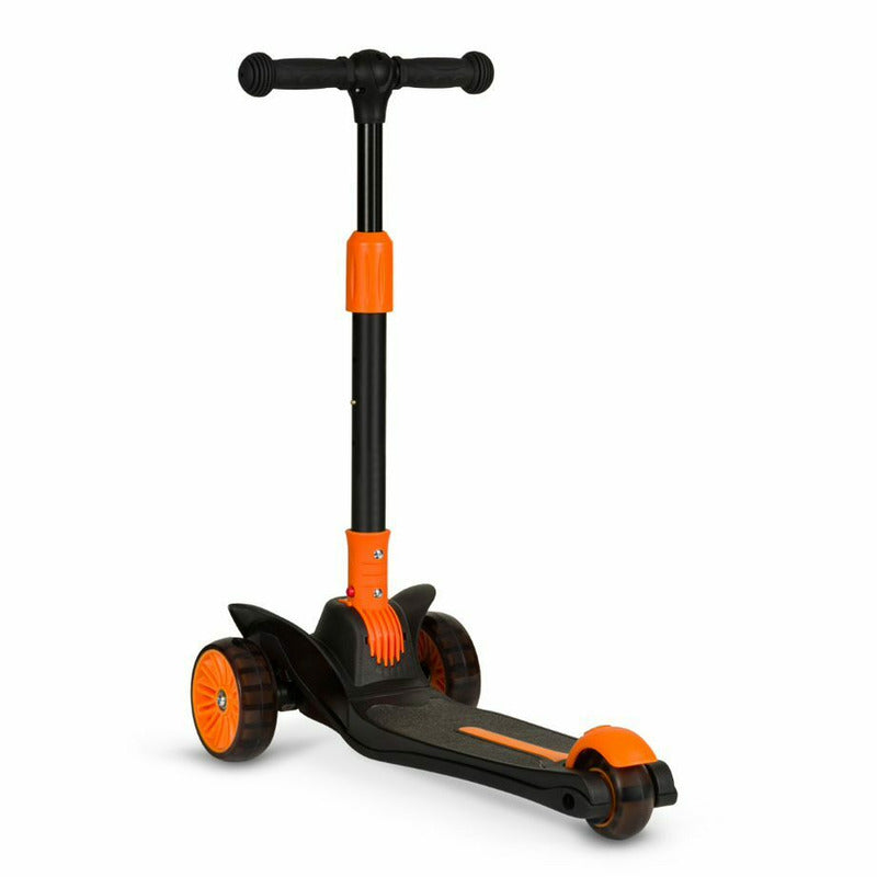 Trotineta, Lionelo, Timy, Copii, Ultrapliabila, Pana la 50 Kg, Cu design ergonomic, Cu lumini LED, 26 5 x 60 x 64-76 cm, 3 ani+, Portocaliu/Negru
