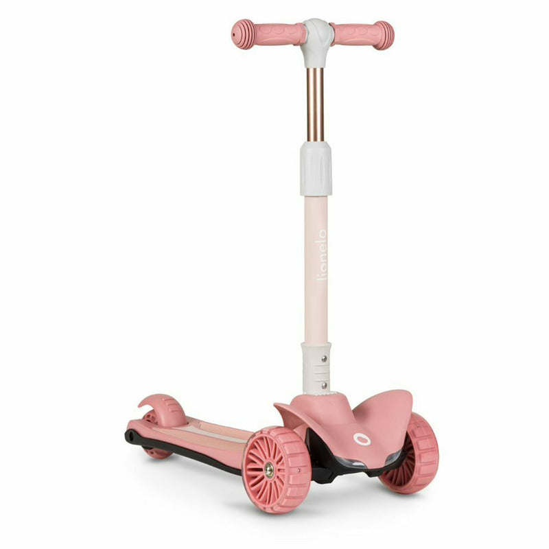 Trotineta, Lionelo, Timy, Copii, Ultrapliabila, Pana la 50 Kg, Cu design ergonomic, Cu lumini LED, 26 5 x 60 x 64-76 cm, 3 ani+, Roz
