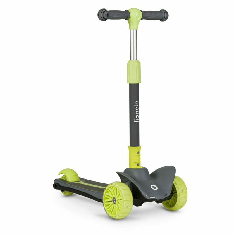 Trotineta, Lionelo, Timy, Copii, Ultrapliabila, Pana la 50 Kg, Cu design ergonomic, Cu lumini LED, 26 5 x 60 x 64-76 cm, 3 ani+, Verde