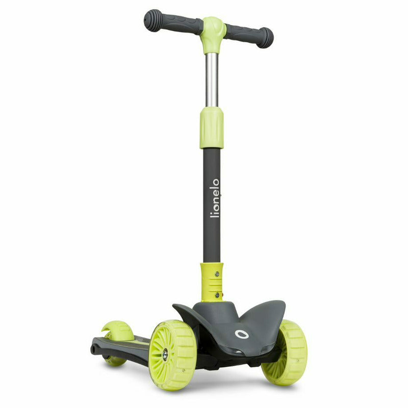 Trotineta, Lionelo, Timy, Copii, Ultrapliabila, Pana la 50 Kg, Cu design ergonomic, Cu lumini LED, 26 5 x 60 x 64-76 cm, 3 ani+, Verde