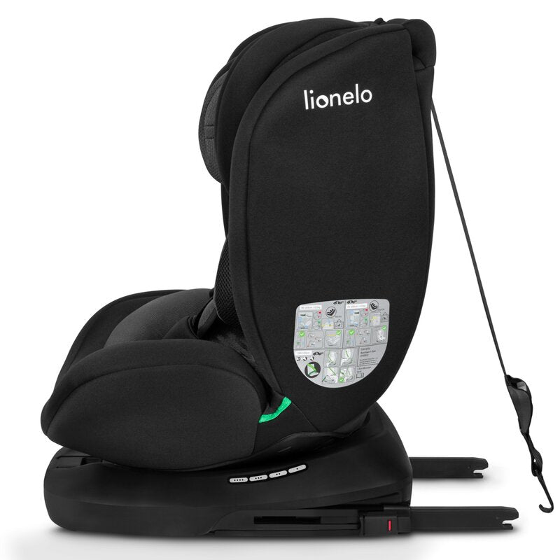 Scaun auto, Lionelo, Bastiaan i-Size, 4 in 1, Protectie laterala, Cu spatar inclinabil in 4 pozitii, Cu tetiera reglabila in 7 pozitii, Rotire 360 grade, Top Tether, 0-36 Kg, 40-150 cm, Cu Isofix, Conform cu ECE R129/03, Gri