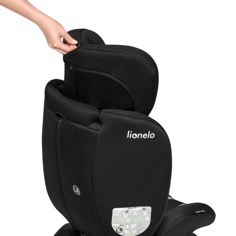 Scaun auto, Lionelo, Bastiaan i-Size, 4 in 1, Protectie laterala, Cu spatar inclinabil in 4 pozitii, Cu tetiera reglabila in 7 pozitii, Rotire 360 grade, Top Tether, 0-36 Kg, 40-150 cm, Cu Isofix, Conform cu ECE R129/03, Gri