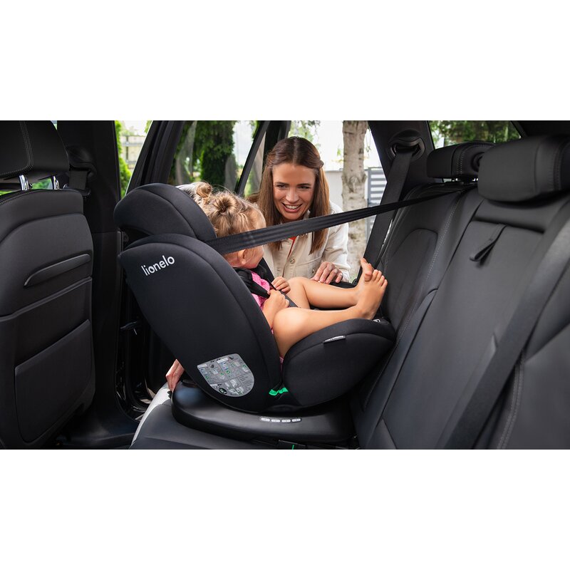 Scaun auto, Lionelo, Bastiaan i-Size, 4 in 1, Protectie laterala, Cu spatar inclinabil in 4 pozitii, Cu tetiera reglabila in 7 pozitii, Rotire 360 grade, Top Tether, 0-36 Kg, 40-150 cm, Cu Isofix, Conform cu ECE R129/03, Gri