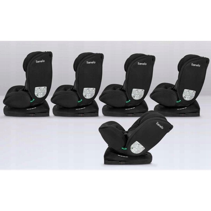 Scaun auto, Lionelo, Bastiaan i-Size, 4 in 1, Protectie laterala, Cu spatar inclinabil in 4 pozitii, Cu tetiera reglabila in 7 pozitii, Rotire 360 grade, Top Tether, 0-36 Kg, 40-150 cm, Cu Isofix, Conform cu ECE R129/03, Gri