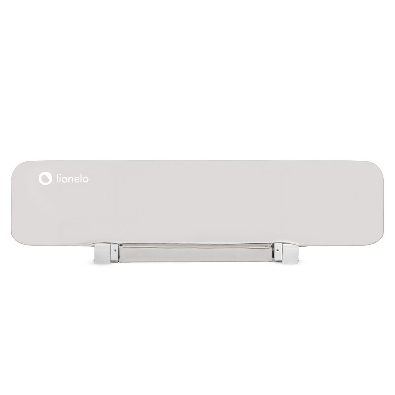Bariera de protectie pentru pat, Lionelo, Lora XL, Pliabila, Sistem de blocare StandSafe, Geanta de transport inclusa, 150x46 cm, Conform cu BS 7972:2001+A1:2009, Bej