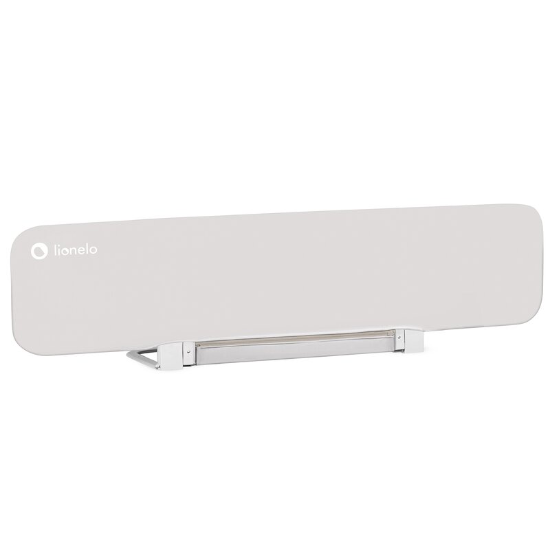 Bariera de protectie pentru pat, Lionelo, Lora XL, Pliabila, Sistem de blocare StandSafe, Geanta de transport inclusa, 150x46 cm, Conform cu BS 7972:2001+A1:2009, Bej