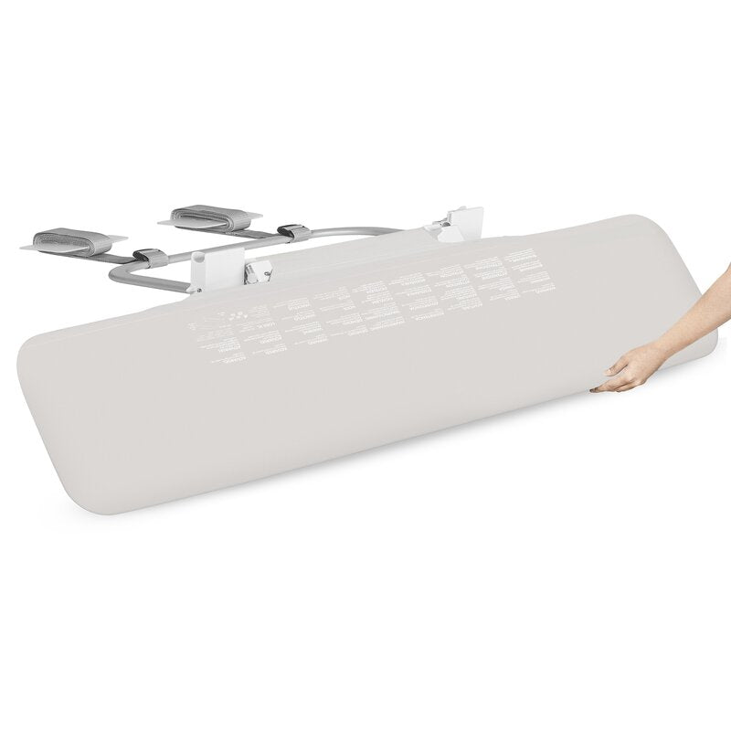 Bariera de protectie pentru pat, Lionelo, Lora XL, Pliabila, Sistem de blocare StandSafe, Geanta de transport inclusa, 150x46 cm, Conform cu BS 7972:2001+A1:2009, Bej
