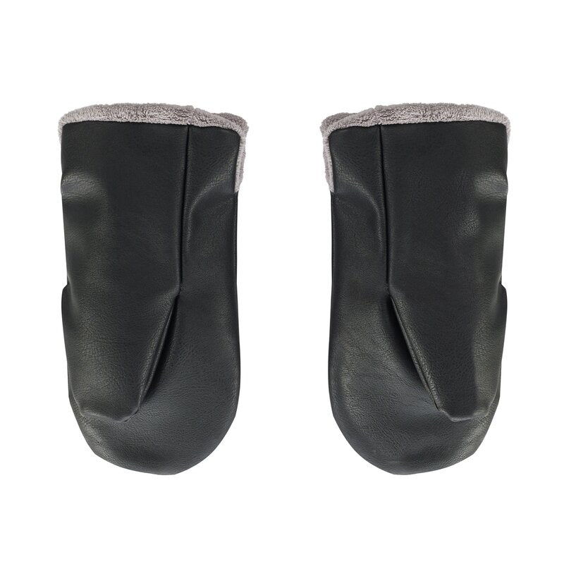 Manusi magnetice pentru carucior, Jane, Pentru vremea rece, Interior din fleece si exterior imitatie piele, Black