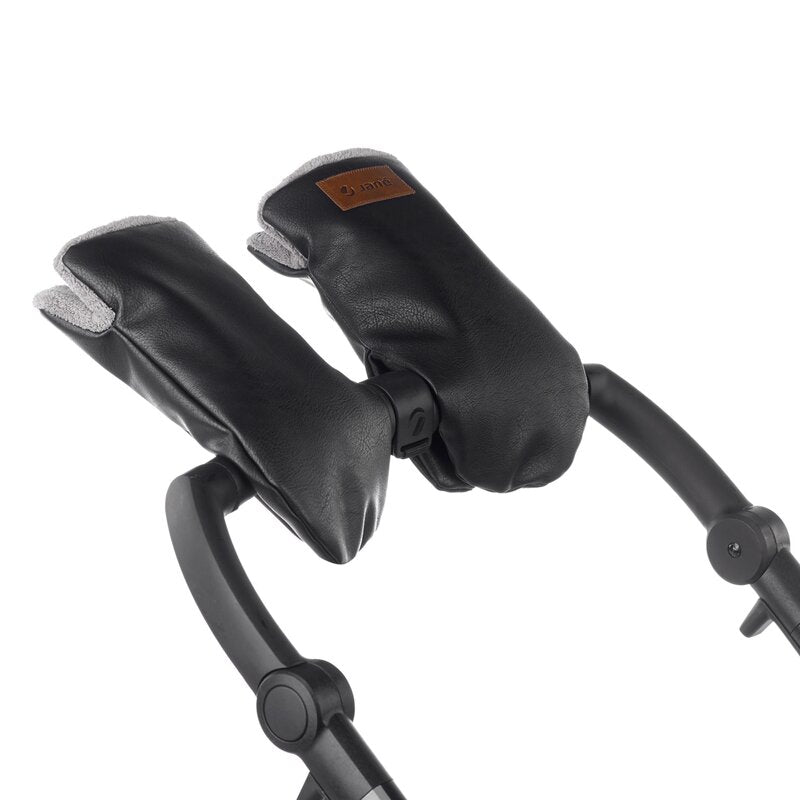 Manusi magnetice pentru carucior, Jane, Pentru vremea rece, Interior din fleece si exterior imitatie piele, Black