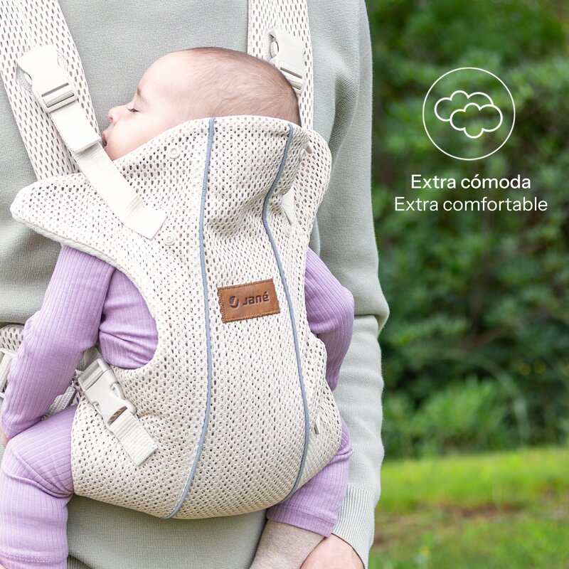 Marsupiu bebe, Jane, Dual Air, Ergonomic, De la nastere pana la 15 Kg, Conform cu EN 13209-2: 2015, Sand