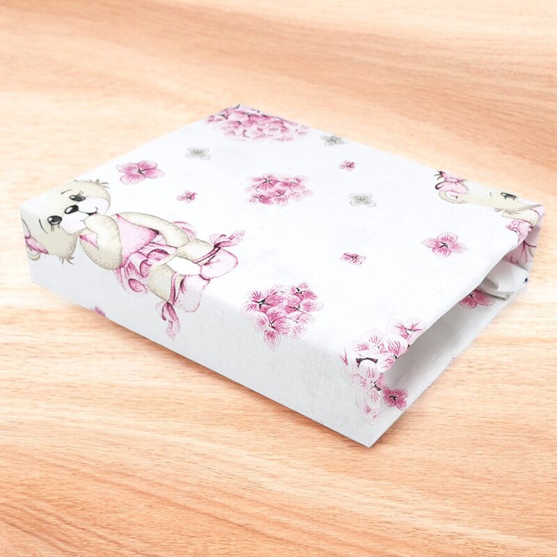 Cearceaf cu elastic, MimiNu, Pentru patut 120X60 cm, Din bumbac certificat Oeko Tex Standard 100, Design, Pink Ballerina