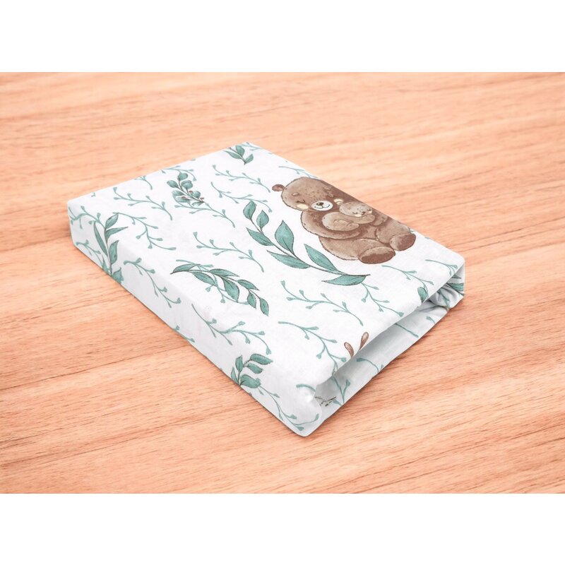 Cearceaf cu elastic, MimiNu, Pentru patut co-sleeper, Luna, Dimensiune 84.5 x 50.5 cm, Din bumbac certificat Oeko Tex Standard 100, Lulu Natural