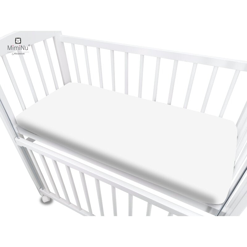 Cearceaf cu elastic, MimiNu, Pentru patut co-sleeper, Vera, Dimensiune 89 x 51 cm, Din bumbac jersey, Material certificat Oeko Tex Standard 100, White