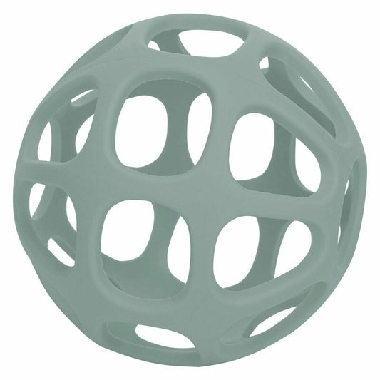 Minge, Free2Play, Pentru dentitie, Moale, Din silicon alimentar, Fara BPA, Dezvolta abilitatile motorii si coordonarea ochi-mana, Usor de curatat, Diametru 11 cm, 0 luni+, Green