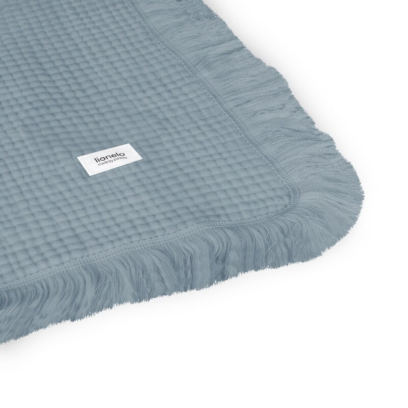 Muselina, Lionelo, Din bumbac, Lavabila la masina de spalat, Dimensiune mare 70x100 cm, Albastru