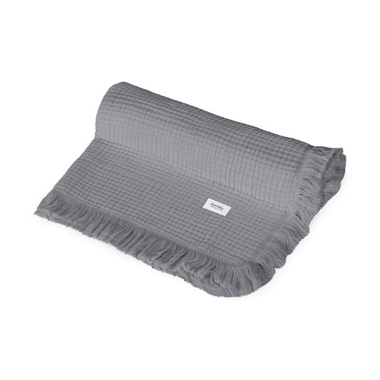Muselina, Lionelo, Din bumbac, Lavabila la masina de spalat, Dimensiune mare 70x100 cm, Gri