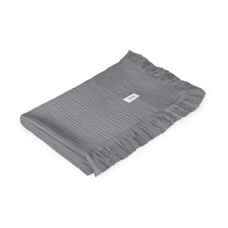 Muselina, Lionelo, Din bumbac, Lavabila la masina de spalat, Dimensiune mare 70x100 cm, Gri