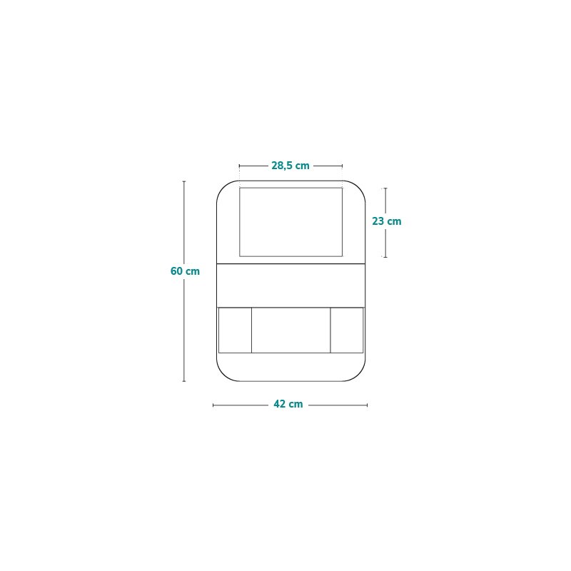 Organizator auto, Lionelo, Cu 5 buzunare de diferite dimensiuni, Cu buzunar pentru tableta, Montare cu clema, Piele ecologica, Impermeabila, Negru