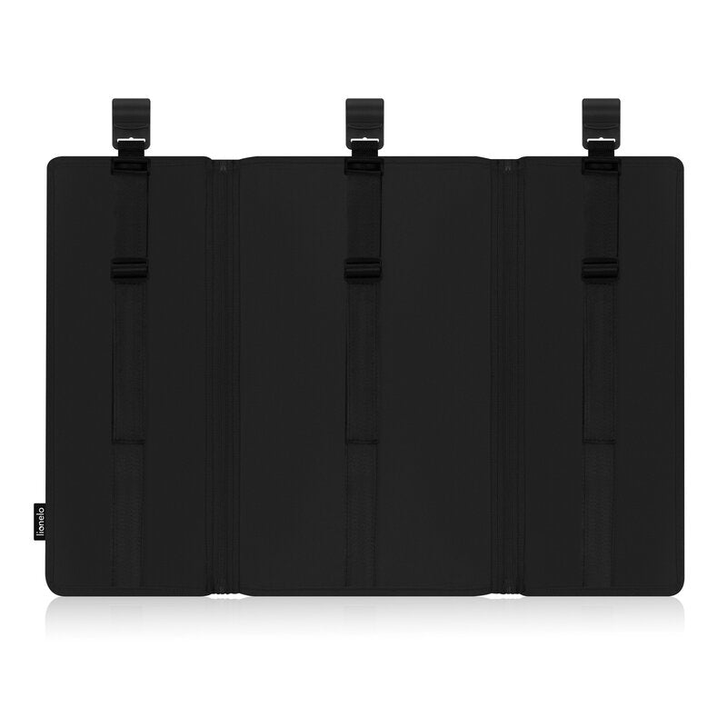 Organizator multifunctional, Lionelo, Sidepocket L, 58x11x58 cm, 3 parti independente cu multiple buzunare, Universal, Constructie ranforsata, Negru