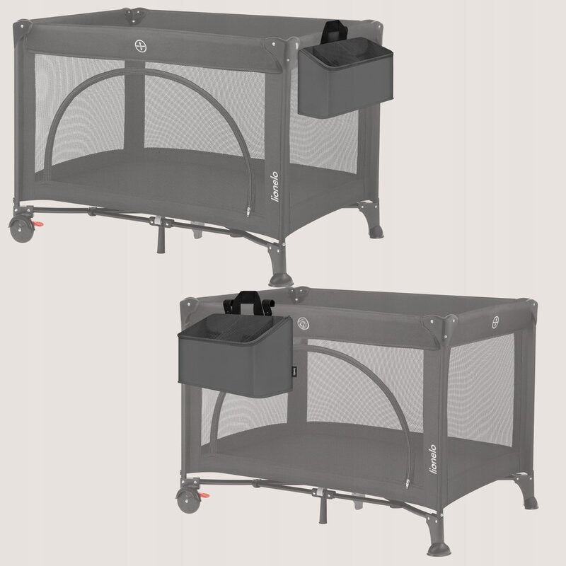 Organizator multifunctional, Lionelo, Sidepocket M, 43x15x23 cm, 3 compartimente, Universal, Constructie ranforsata, Gri