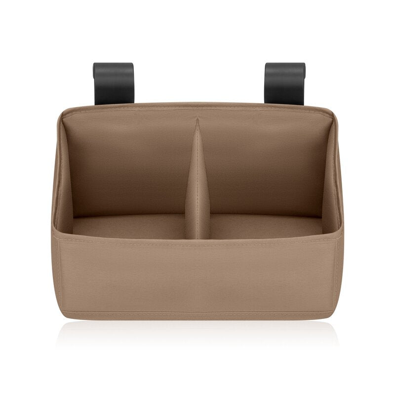 Organizator multifunctional, Lionelo, Sidepocket S, 26x12x15 cm, 2 compartimente, Universal, Constructie ranforsata, Bej