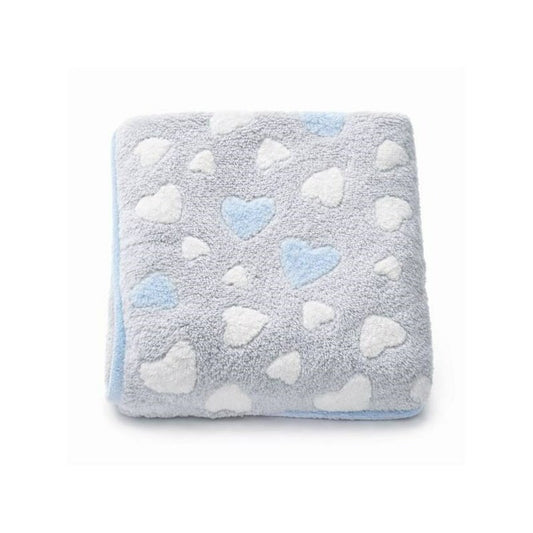 Paturica bebe, New Baby, 80x90 cm, Pufoasa, Blue Heart