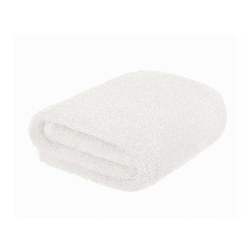 Paturica pufoasa, Qmini, Pentru copii, Din fleece, 75 x 100 cm, Alb