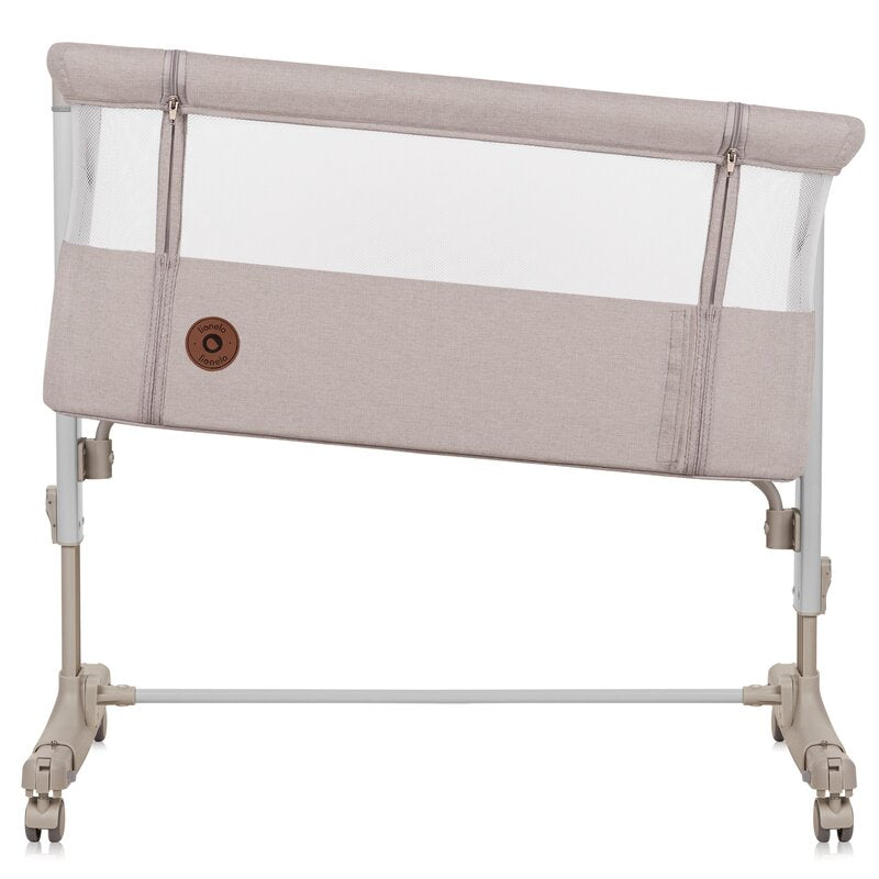 Patut co-sleeper, Lionelo, Aurora, 3 in 1, Cu leganare si setare unghiulara, Cu saltea, 0 luni+, Certificari EN 1130:2019+AC:2020, EN 16890:2, Bej