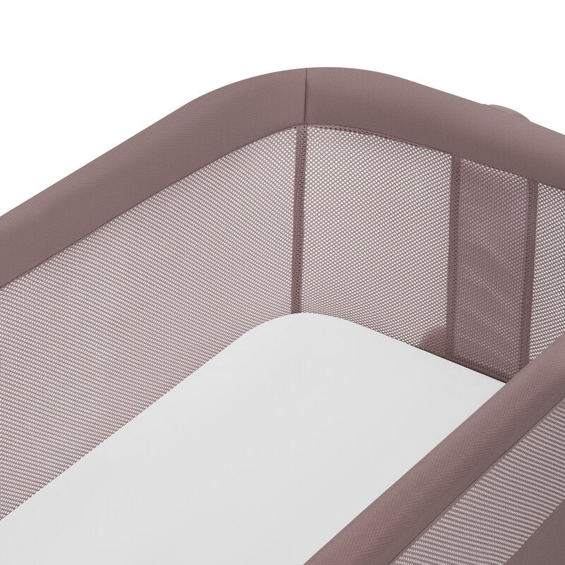 Patut co-sleeper, Lionelo, Luna, 2 in 1, Cu laterala culisanta, Cu setare unghiulara, Cu roti, Reglabil in 6 pozitii pe inaltime, Bej inchis