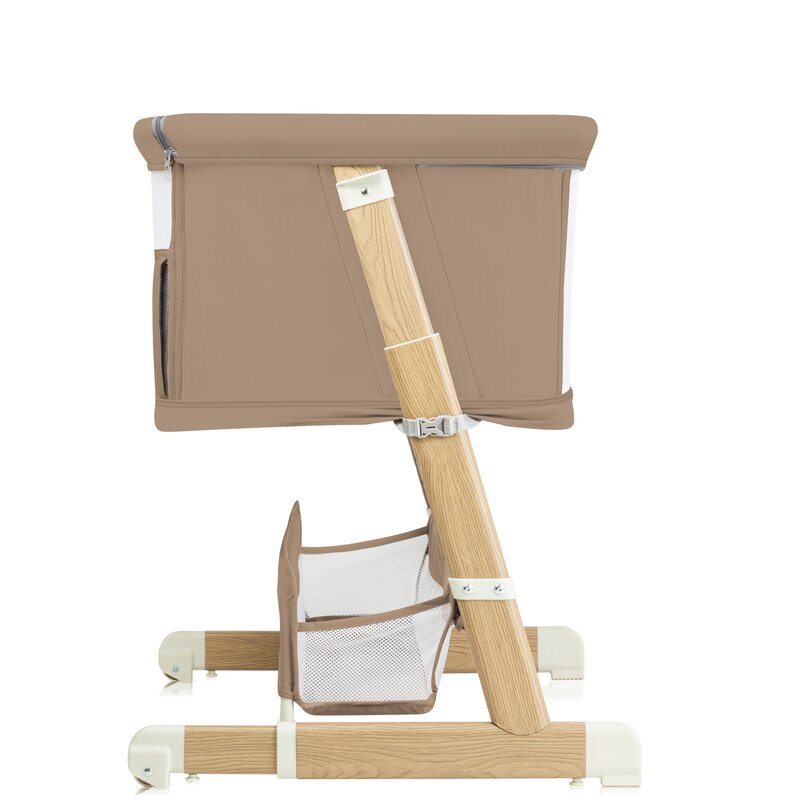 Patut co-sleeper, Lionelo, Thomi Plus, 5 in 1, Multifunctional, Sustine pana la 9 kg ca patut, 15 kg tarc de joaca, 100 kg canapea, Inaltime reglabila in 7 pozitii, De la nastere pana la 4 ani, Cu 2 saltele din spuma T25, 94x70x77-93,5 cm, Maro