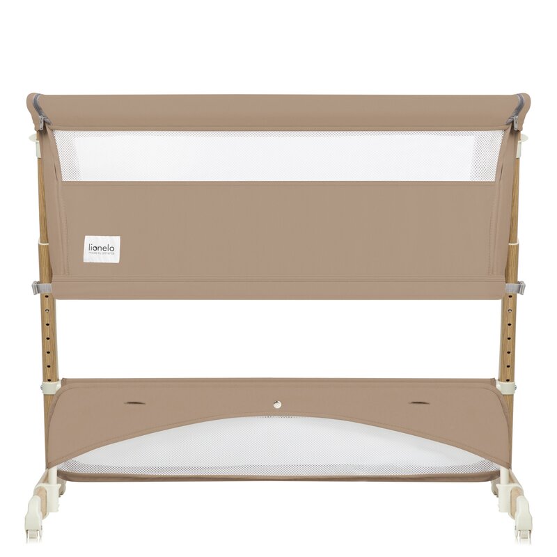 Patut co-sleeper, Lionelo, Thomi Plus, 5 in 1, Multifunctional, Sustine pana la 9 kg ca patut, 15 kg tarc de joaca, 100 kg canapea, Inaltime reglabila in 7 pozitii, De la nastere pana la 4 ani, Cu 2 saltele din spuma T25, 94x70x77-93,5 cm, Maro