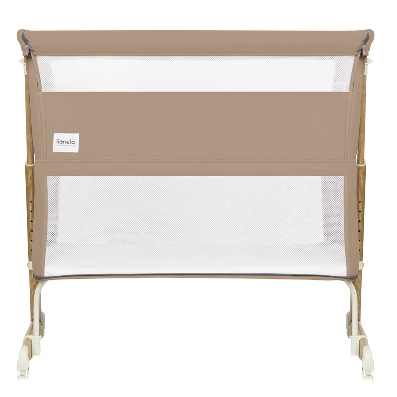 Patut co-sleeper, Lionelo, Thomi Plus, 5 in 1, Multifunctional, Sustine pana la 9 kg ca patut, 15 kg tarc de joaca, 100 kg canapea, Inaltime reglabila in 7 pozitii, De la nastere pana la 4 ani, Cu 2 saltele din spuma T25, 94x70x77-93,5 cm, Maro