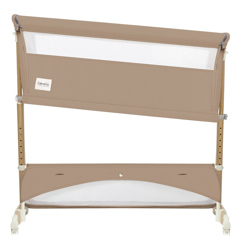 Patut co-sleeper, Lionelo, Thomi Plus, 5 in 1, Multifunctional, Sustine pana la 9 kg ca patut, 15 kg tarc de joaca, 100 kg canapea, Inaltime reglabila in 7 pozitii, De la nastere pana la 4 ani, Cu 2 saltele din spuma T25, 94x70x77-93,5 cm, Maro