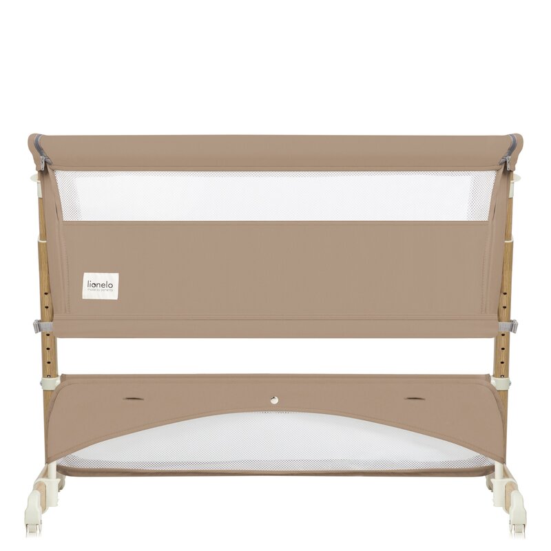 Patut co-sleeper, Lionelo, Thomi Plus, 5 in 1, Multifunctional, Sustine pana la 9 kg ca patut, 15 kg tarc de joaca, 100 kg canapea, Inaltime reglabila in 7 pozitii, De la nastere pana la 4 ani, Cu 2 saltele din spuma T25, 94x70x77-93,5 cm, Maro