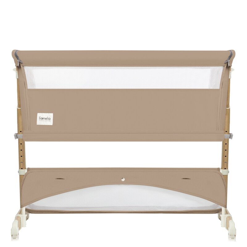 Patut co-sleeper, Lionelo, Thomi Plus, 5 in 1, Multifunctional, Sustine pana la 9 kg ca patut, 15 kg tarc de joaca, 100 kg canapea, Inaltime reglabila in 7 pozitii, De la nastere pana la 4 ani, Cu 2 saltele din spuma T25, 94x70x77-93,5 cm, Maro