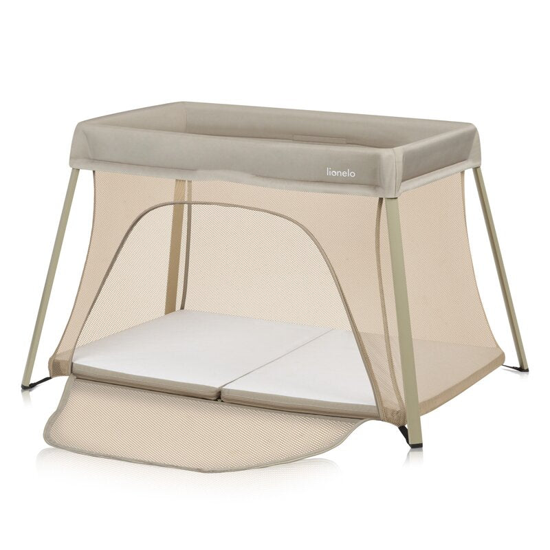 Patut multifunctional, Lionelo, Alice, 3 in 1, Material rezistent Oxford 300D, Cu iesire laterala, 0 luni+, 104×70×74 cm, Bej