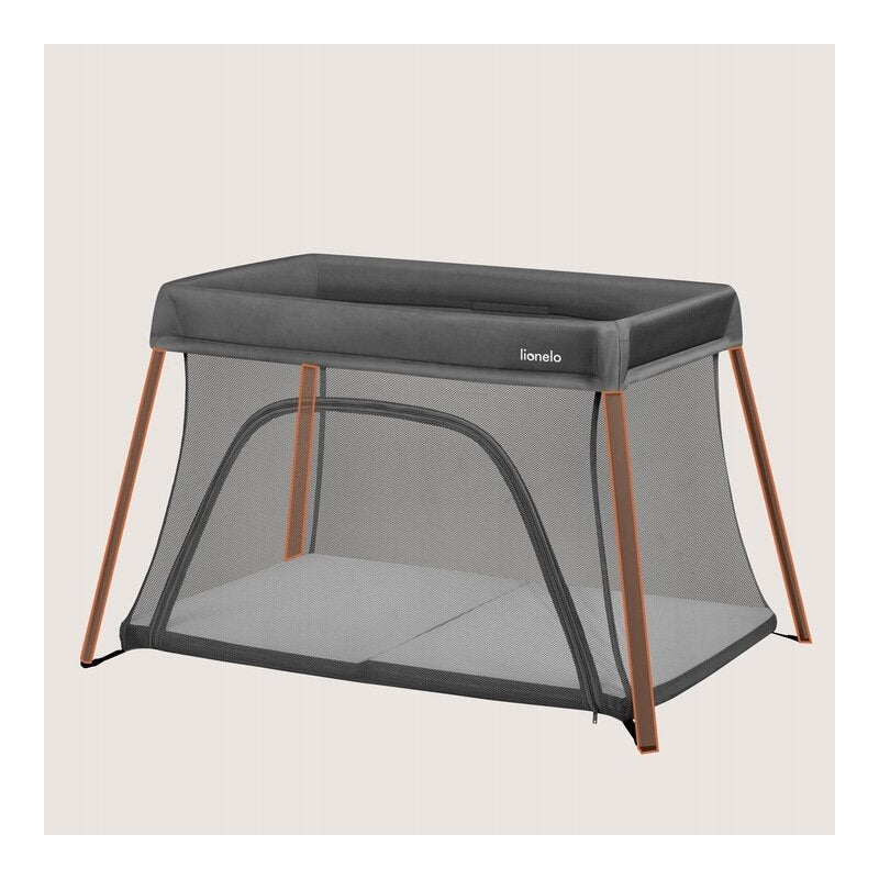 Patut multifunctional, Lionelo, Alice, 3 in 1, 2 trepte de inaltime pentru saltea, Pliabil, Material rezistent Oxford 300D, Cu iesire laterala, Geanta de transport, Pana 15 kg, 0 luni+, 104×70×74 cm, Gri