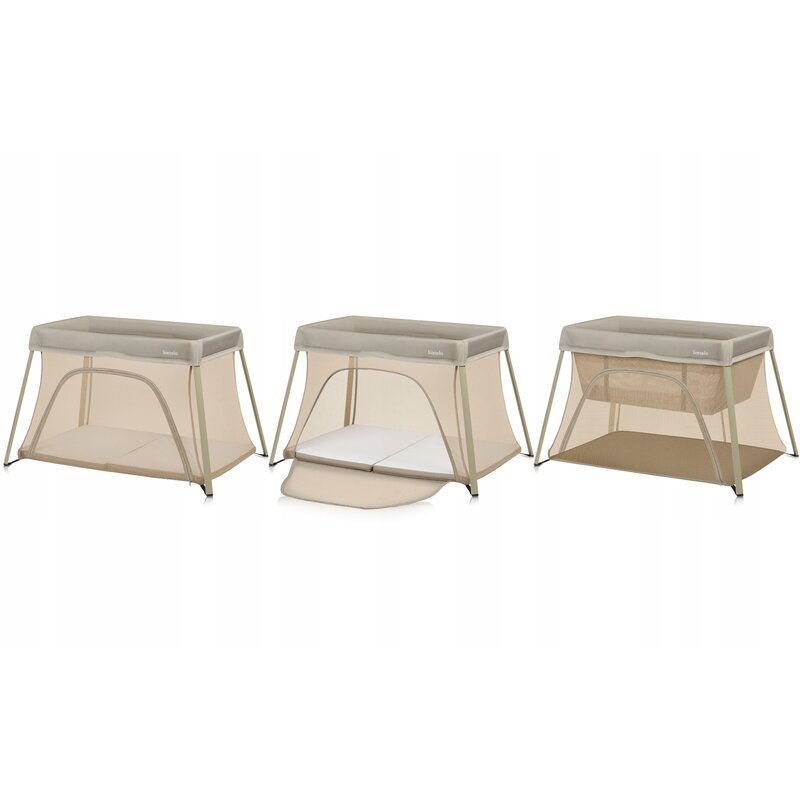 Patut multifunctional, Lionelo, Alice, 3 in 1, Material rezistent Oxford 300D, Cu iesire laterala, 0 luni+, 104×70×74 cm, Bej