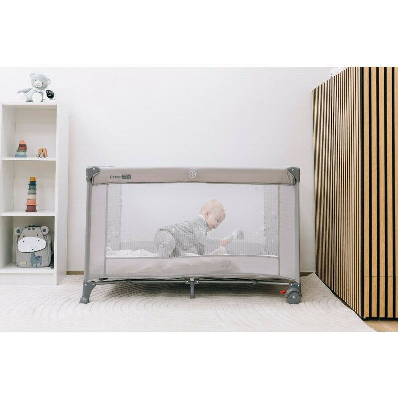 Patut pliant, FreeON, Nap, Cu un nivel, 120x60 cm, Grey
