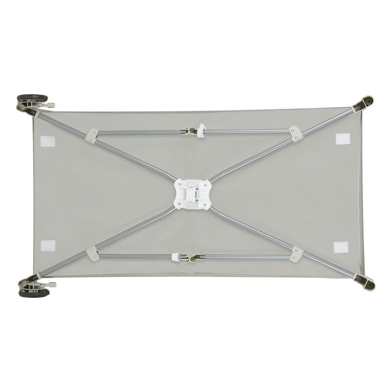 Patut pliant, Lionelo, Flower, Cu doua nivele, Cu arcada, Geanta transport, Masuta de infasat, Bara cu jucarii, Fereastra laterala, 120x60 cm, Conform cu standardele europeane de securitate EN 716 si EN12221, Cappuccino