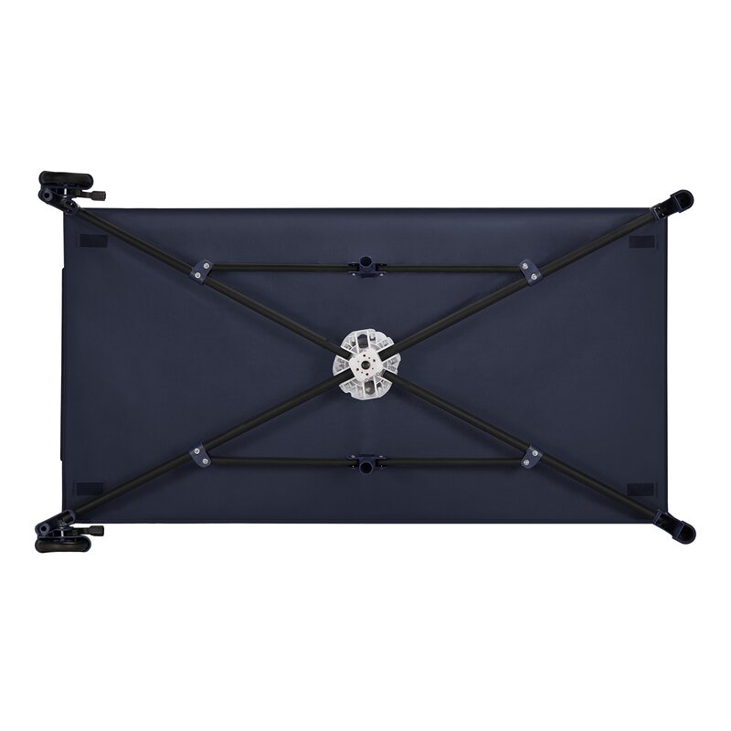 Patut pliant, Lionelo, Jasmin Easy Fold, Pana la 15 kg, Usor de pliat, Cu doua nivele, Cu saltea ergonomica T25, Cu intrare laterala cu fermoar, 2 roti cu frana, 123 x 67 cm, Conform cu EN 716, 0-36 luni, Albastru