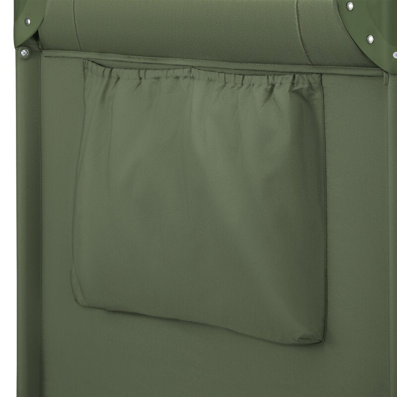 Patut pliant, Lionelo, Jasmin Easy Fold, Pana la 15 kg, Usor de pliat, Cu doua nivele, Cu saltea ergonomica T25, Cu intrare laterala cu fermoar, 2 roti cu frana, 123 x 67 cm, Conform cu EN 716, 0-36 luni, Verde